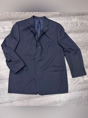 Calvin Klein black Single-Breasted Blazer/suit jacket, pure‎ new wool Size 48L
